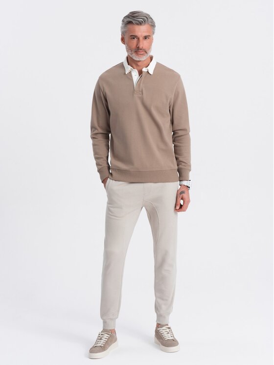 Ombre Ombre Joggery OM-PABS-0173 Beżowy Regular Fit
