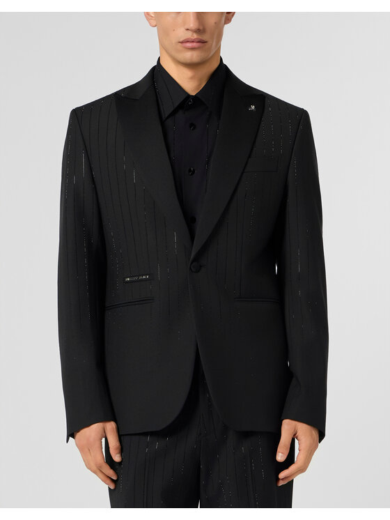 PHILIPP PLEIN PHILIPP PLEIN Marynarka 30730 Czarny Fitted Fit