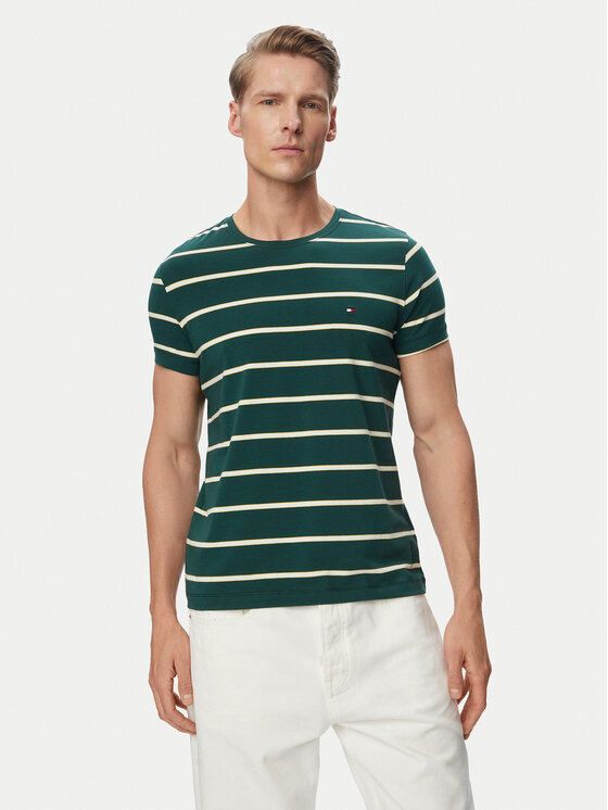 Tommy Hilfiger Tricou MW0MW10800 Verde Slim Fit