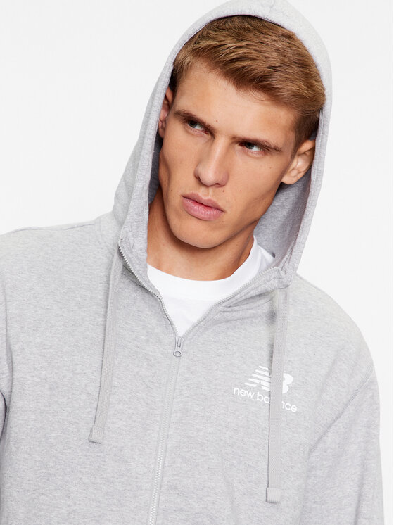 New Balance New Balance Sweatshirt Essentials Stacked Logo French Terry Jacket MJ31536 Grau Regular Fit