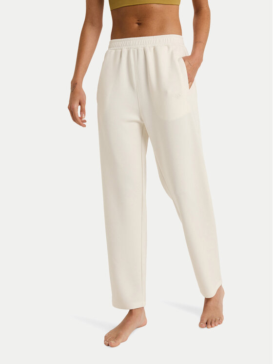 Roxy Roxy Spodnie dresowe Rise & Vibe Sweets ERJNP03660 Écru Regular Fit