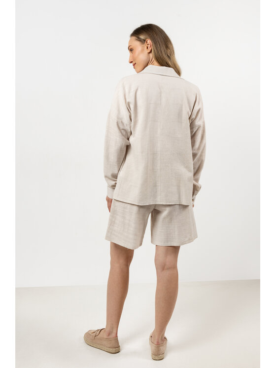 Awama Awama Koszula A724 Beżowy Basic Fit