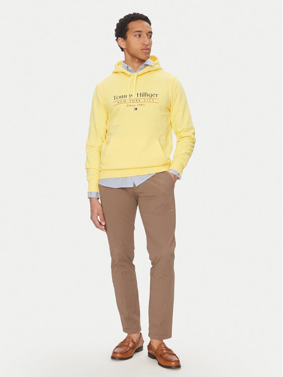 Tommy Hilfiger Tommy Hilfiger Суитшърт Center Stack MW0MW38672 Жълт Regular Fit