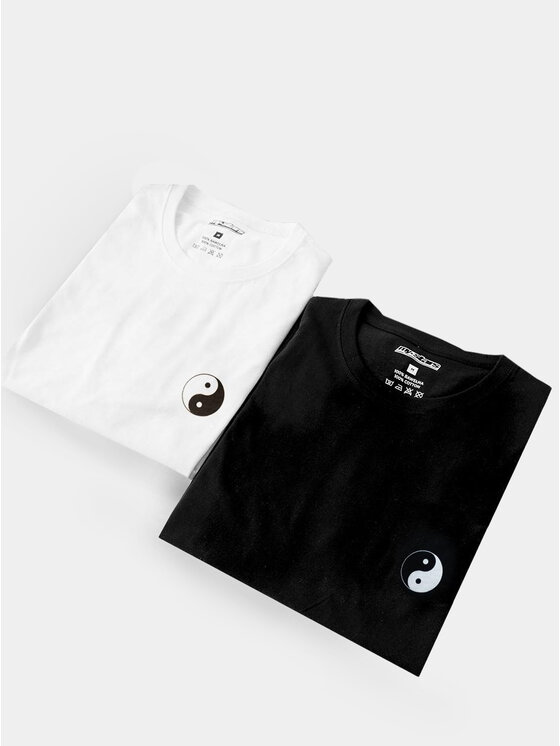 MyStars MyStars Komplet t-shirtów Zestaw 2 T-Shirtów Męskich MyStars Tao Biały / Czarny L Czarny Regular Fit