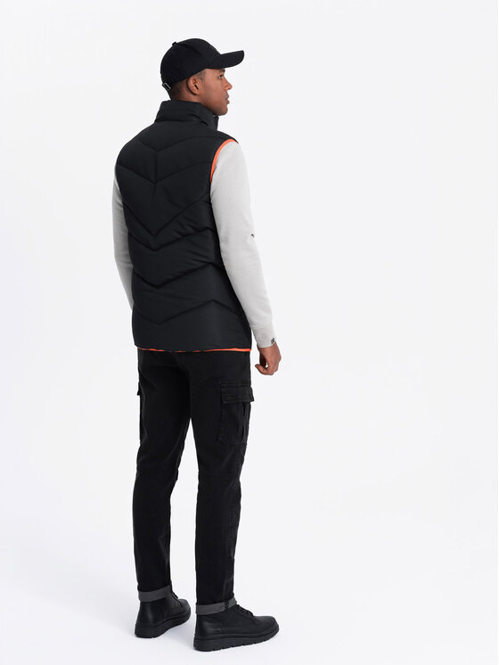 Ombre Ombre Kamizelka OM-JAVJ-0210 Czarny Regular Fit
