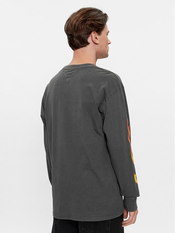 Tommy Jeans Tommy Jeans Hosszú ujjú Burning Badge DM0DM17741 Szürke Relaxed Fit