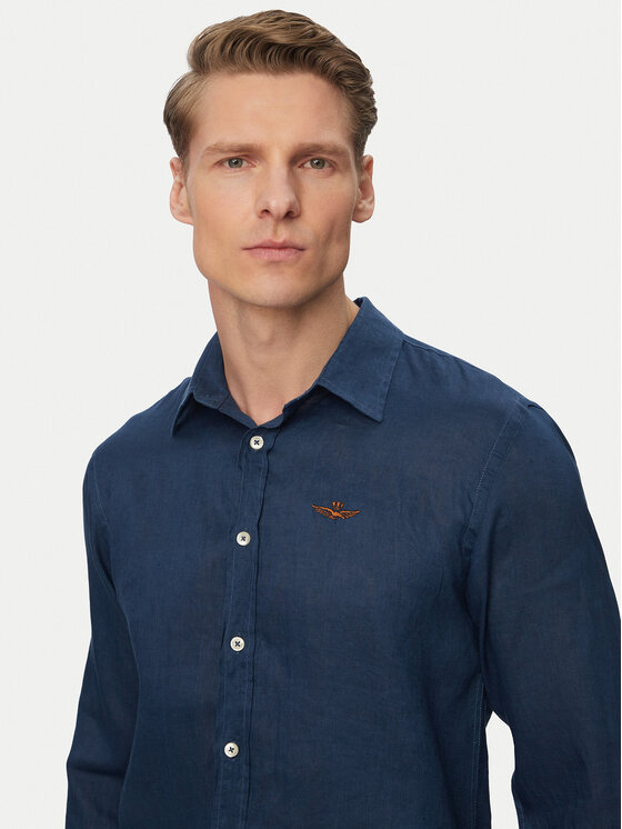 Aeronautica Militare Aeronautica Militare Košile 261CA1321UCT03089 Modrá Regular Fit