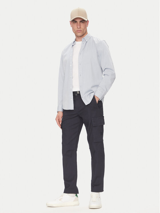 BOSS BOSS Bavlnené nohavice 50536882 Tmavomodrá Regular Fit