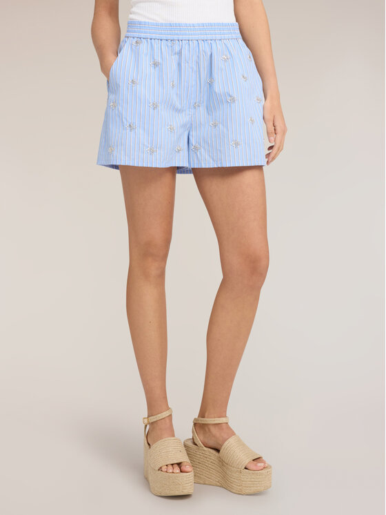 Motivi Motivi Pantaloncini di tessuto P015W000856N0R4 Turchese Regular Fit