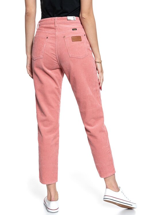 Wrangler Wrangler Spodnie materiałowe MOM JEANS Różowy Regular Fit