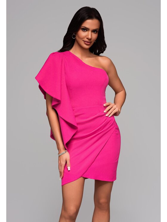 Ombre Ombre Sukienka koktajlowa LA-OM-DLR099 Różowy Regular Fit