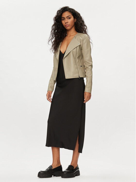 Vero Moda Vero Moda Kurtka z imitacji skóry Riley 10302441 Beżowy Slim Fit