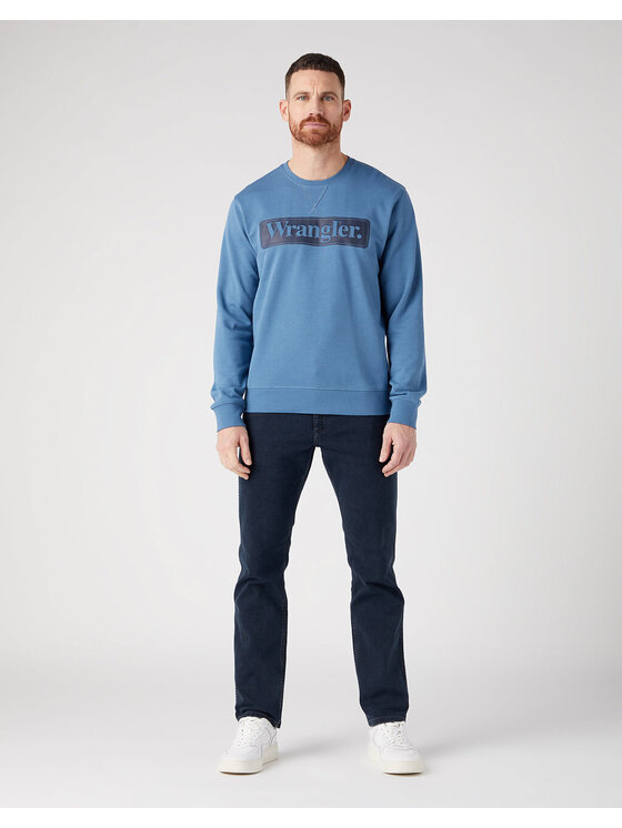 Wrangler Wrangler Bluza SEASONAL CREW Niebieski Regular Fit