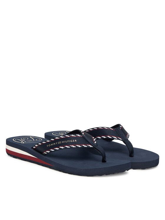 Tommy Hilfiger Tommy Hilfiger Žabky Webbing Beach Sandal FW0FW09038 Tmavomodrá