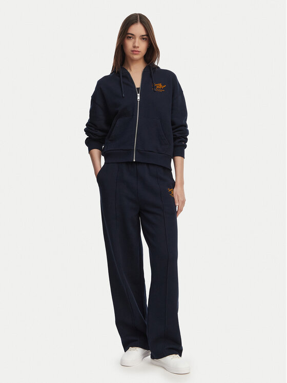 Tommy Hilfiger Tommy Hilfiger Mikina Terry WW0WW47845 Tmavomodrá Relaxed Fit