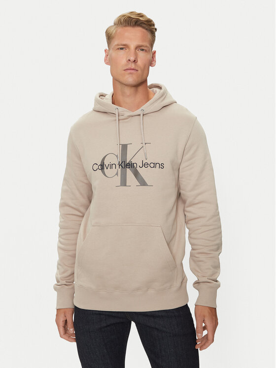 Calvin Klein Jeans Džemperis ar kapuci J30J320805 Bēšs Regular Fit