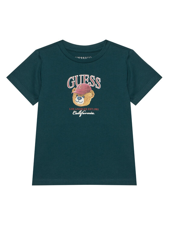 Guess Tricou N6YI13 K3801 Verde închis Regular Fit