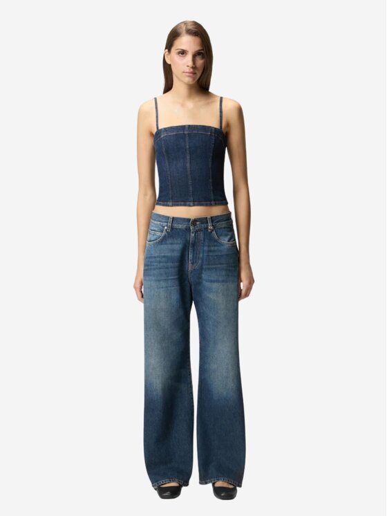 PINKO PINKO Jeans Wanda wide leg soft ocean Blu scuro Regular Fit