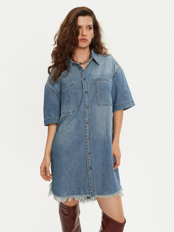 One Teaspoon One Teaspoon Jeans haljina 26541 Plava Relaxed Fit