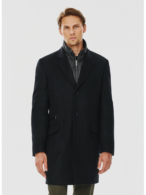 Pako Lorente Pako Lorente Płaszcz P24WF-7X-009 Czarny Classic Fit