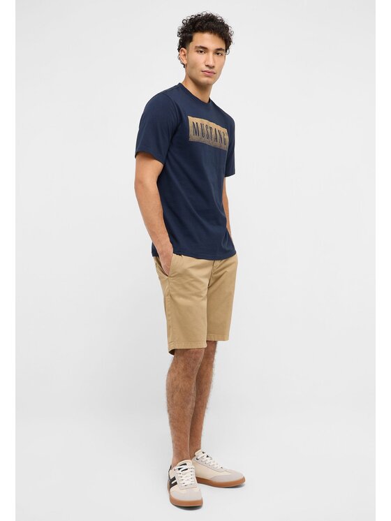 Mustang Mustang Pantaloncini di tessuto Portland Shorts Beige Slim Fit