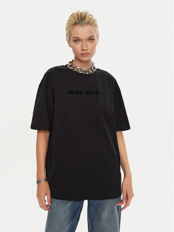 Miss Sixty T-krekls 6L2SJ2120000 Melns Relaxed Fit