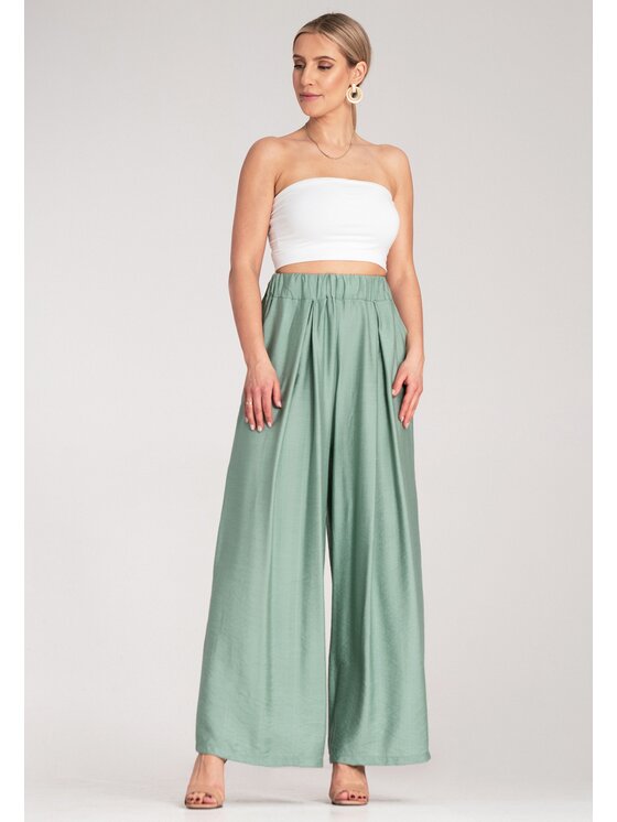 FIGL FIGL Dámské kalhoty M1158 Zelená Regular Fit