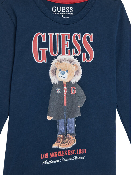 Guess Guess Blúzka N5BI04I3Z14 Tmavomodrá Regular Fit