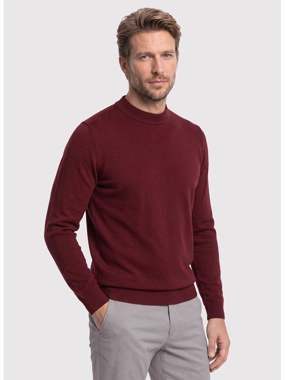 Pako Lorente Pako Lorente Sweter P26WN-2X-009 Bordowy Regular Fit