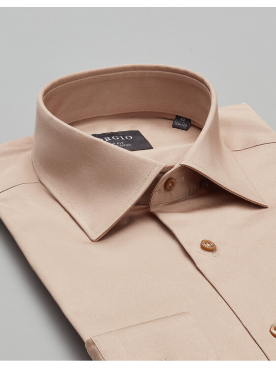Borgio Borgio Koszula simeria Beżowy Slim Fit