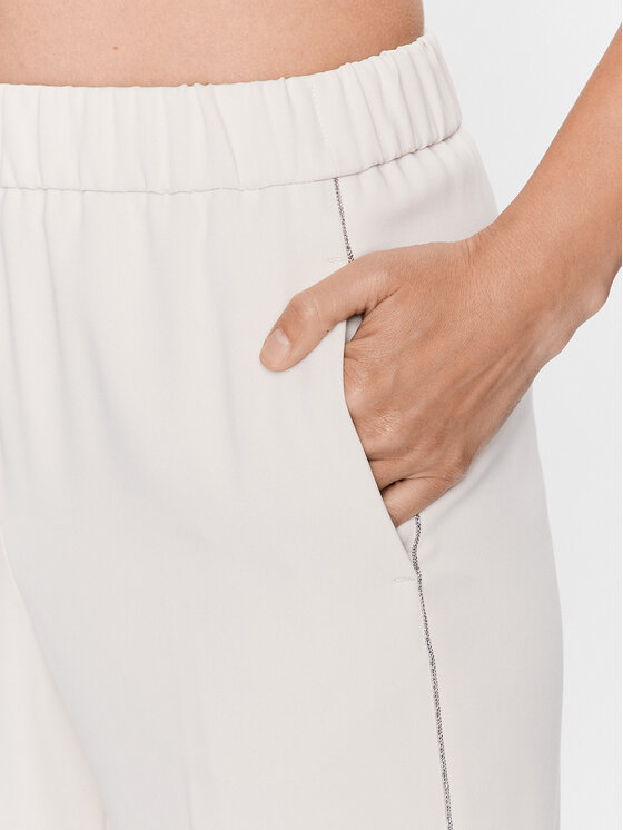 Peserico Pantaloni din material P04072 Écru Regular Fit | Modivo.ro