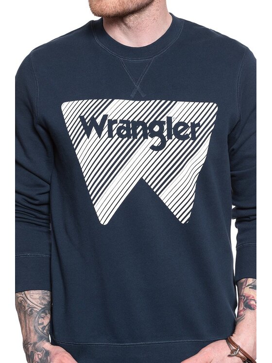 Wrangler Wrangler Bluza CREW SWEAT Niebieski Regular Fit