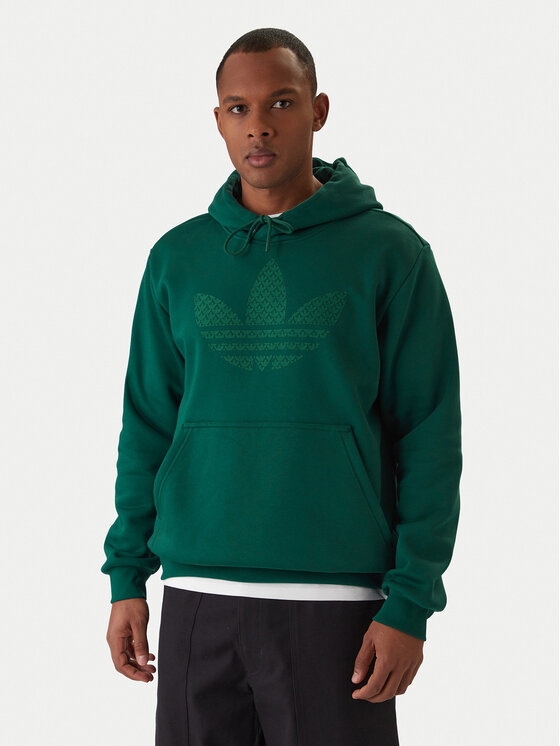 adidas adidas Pulóver Monogram Infill KD0403 Zöld Regular Fit