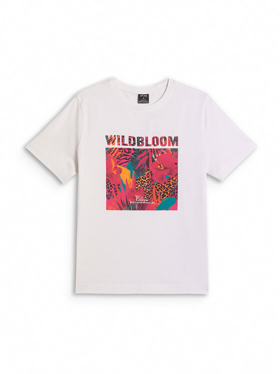 4F 4F T-Shirt FOB SUMMER Biały Regular Fit