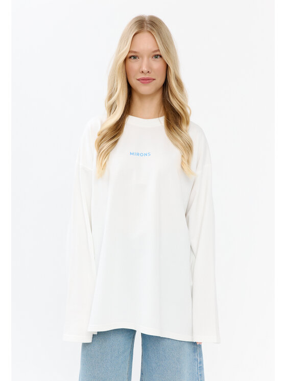 Mirons Mirons Longsleeve Print Biały Oversize