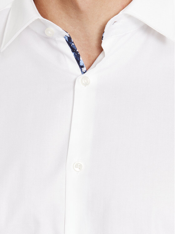 HUGO Hugo Krekls Koey 50500210 Balts Slim Fit