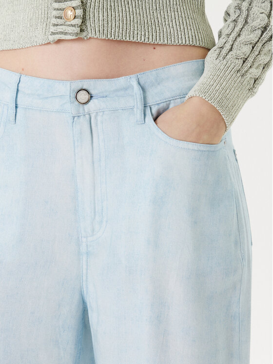 Guess Guess Kalhoty z materiálu 176485 Modrá Slim Fit