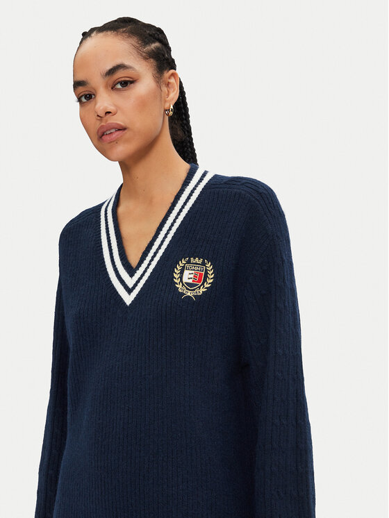 Tommy Jeans Tommy Jeans Kötött ruha DW0DW19810 Sötétkék Relaxed Fit