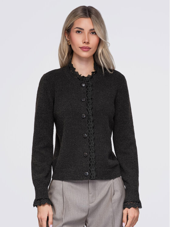 Ombre Ombre Sweter OW-SW-E0034 Brązowy Slim Fit
