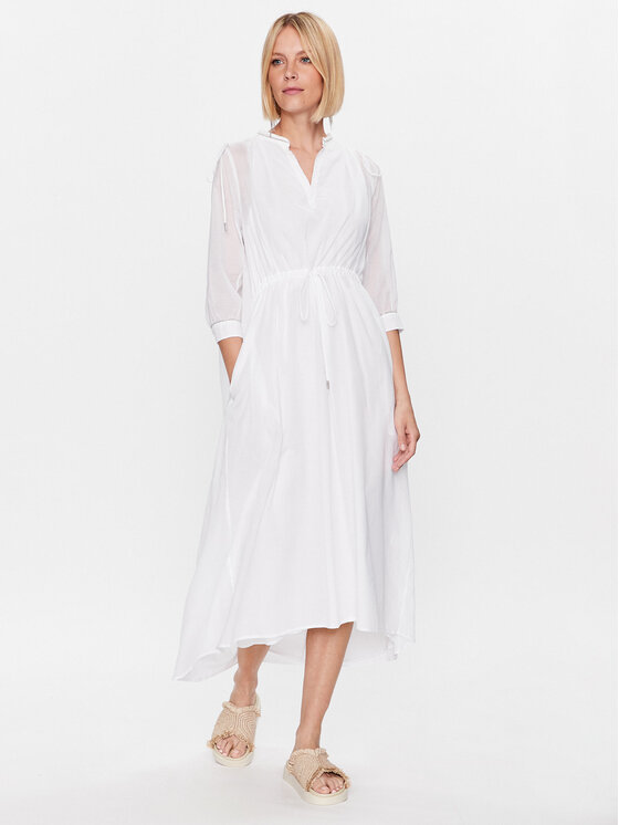 Peserico Peserico Ежедневна рокля S02217L1 Бял Regular Fit