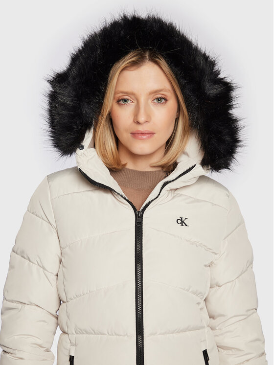 Calvin Klein Jeans Calvin Klein Jeans Зимно яке J20J219825 Екрю Regular Fit