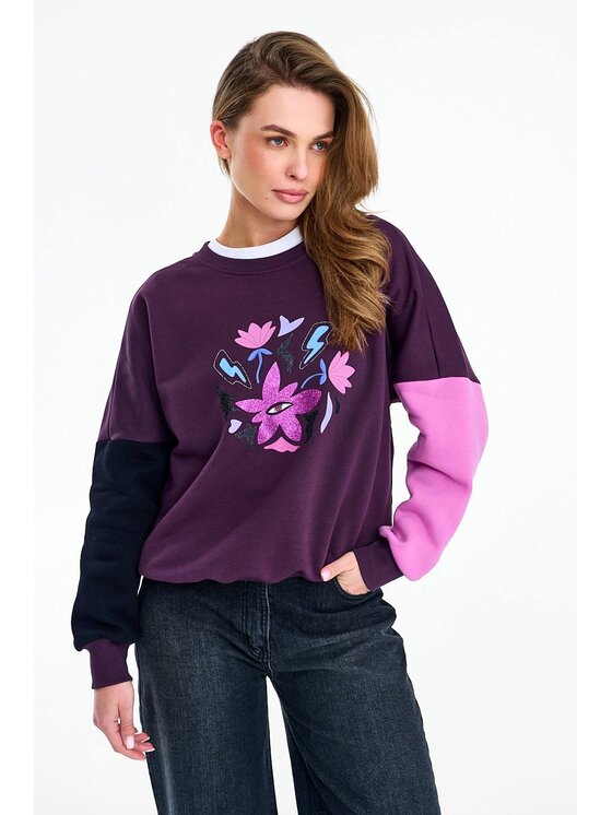 NAOKO NAOKO Bluza Purple Rain Różowy Regular Fit