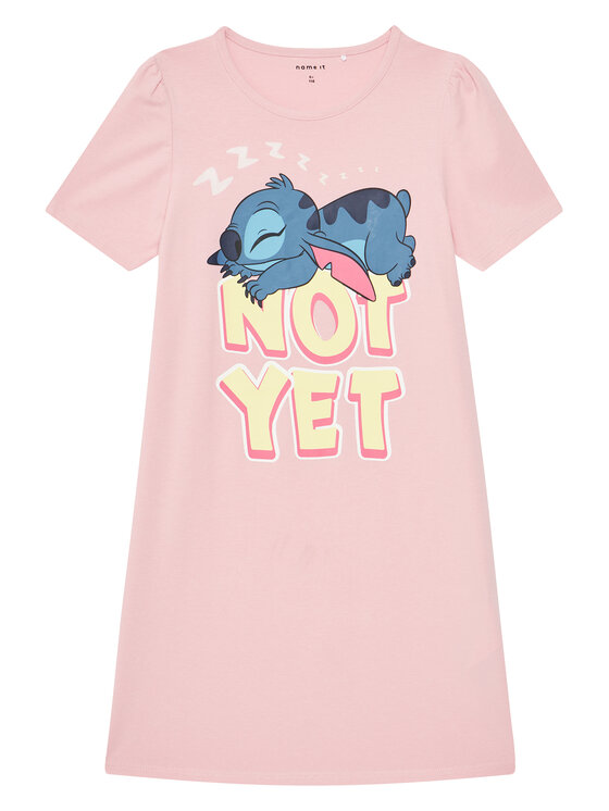 NAME IT Camicia da notte Stitch 13242966 Rosa Regular Fit, taglia : 116