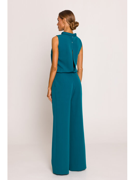Made of Emotion Made of Emotion Kombinezon M382 Niebieski Wide Leg