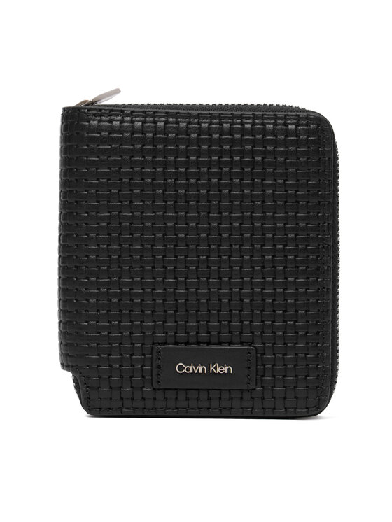 Calvin Klein Calvin Klein Портфейл Embossed Woven Zip Billfold LV04D1112G Черен