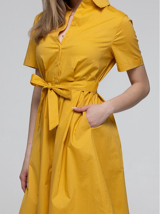 Perso Perso Letné šaty RBE265729F Žltá Regular Fit