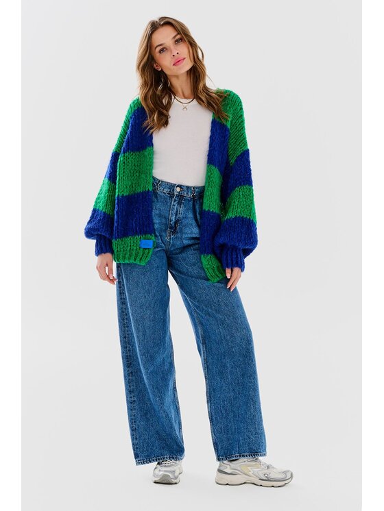 NAOKO NAOKO Kardigan Pure Raindrop Zielony Oversize