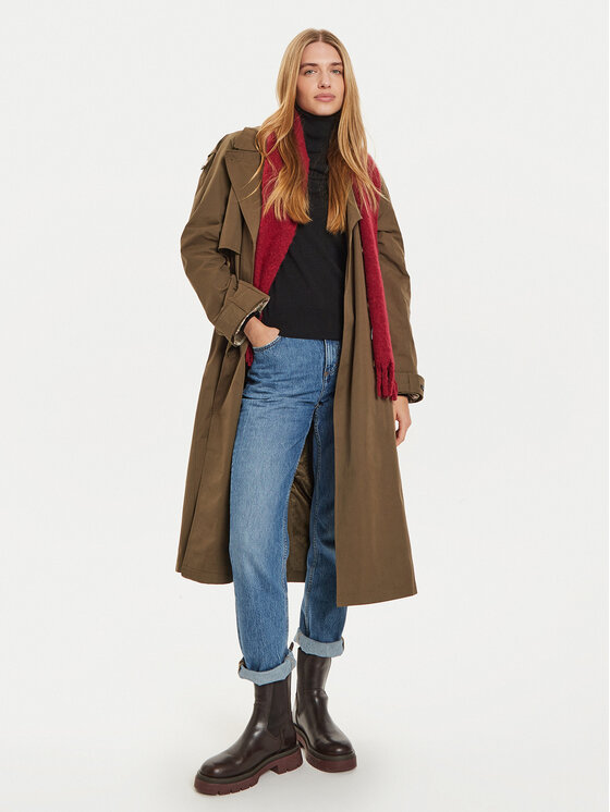 Pepe Jeans Pepe Jeans Tenchcoat Bianca PL402446 Grün Regular Fit