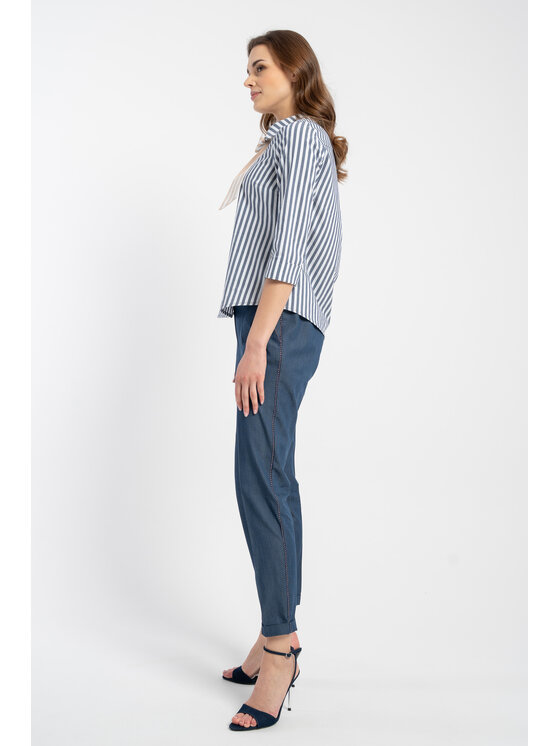 CLICK CLICK Bavlnené nohavice 30-418 Tmavomodrá Skinny Fit