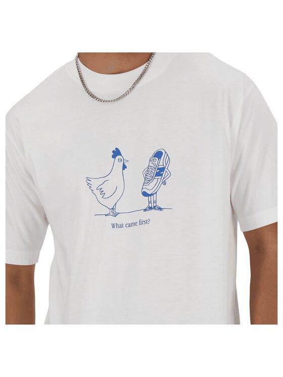 New Balance New Balance T-Shirt Essentials Chicken MT41591WT Biały Regular Fit